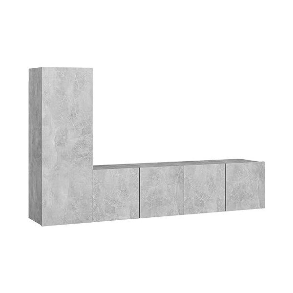 Générique Ensemble de Meuble TV 3 pcs Gris béton Aggloméré,33.5 KG,3079093, Meubles, Meubles TV