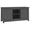 FAMIROSA Meuble TV Gris 103x36,5x52 cm Bois de pin Massif 13.7KG 