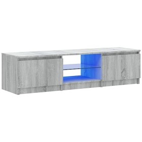 FAMIROSA Meuble TV avec lumières LED Sonoma Gris 140x40x35,5 cm 27.4KG -5712