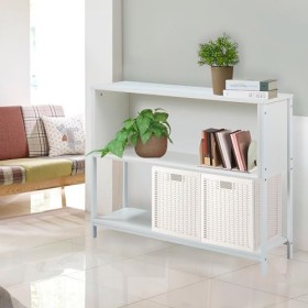 MateDesk - Meuble TV Design Moderne Blanc, Meuble TV, Console Meuble entrée, Meuble Console, TV Style scandinave Dimensions :