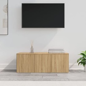 vidaXL Meuble TV Chêne Sonoma 80x34x30cm Panneau de Particules