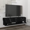 [en.casa] Meuble TV Mural Support Télé avec Compartiment Fermé et Étagère Banc Télévision Intemporel avec Espace de Rangement