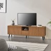 [en.casa] Meuble TV Design à 5 Portes Ouverture Touche-Lâche Support Télé Banc avec Compartiments de Stockage Panneau de Part