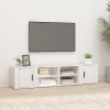 Higsose Meubles TV 2 Pcs Blanc 80x31,5x36 cm Bois dingénierie Design Tendance Armoire Multimédia Grand Espace de Rangement G