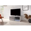 Meuble TV moderniste Punes Noir/Noir Brillant 100 cm