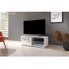 Meuble TV moderniste Punes Noir/Noir Brillant 100 cm