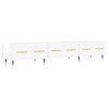 Annlera Meuble TV Blanc Brillant 150x36x30 cm Bois dingénierie Style Calme Banc TV Maison Chambre à Coucher Rangement Spacie