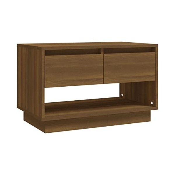 vidaXL Meuble TV Centre de Divertissement Armoire Basse Armoire Stéréo Salon Salle de Séjour Maison Intérieur Chêne Fumé 70x4