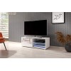 3xEliving Meuble TV moderniste Punes Blanc/Blanc Brillant 100 cm LED