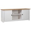 vidaXL Meuble TV Armoire Basse avec 2 Portes et 2 Compartiments Meuble Multimédia Armoire Stéréo Salle de Séjour Gris 120x40x