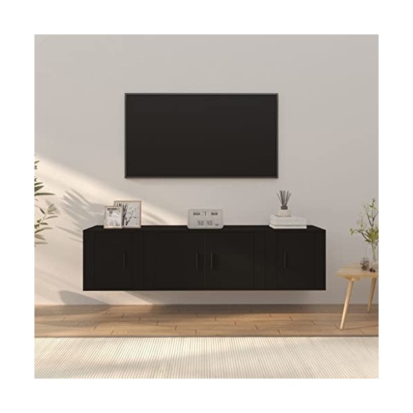 Meuble TV,Étagère TV Flottante, Support de Télévision Flottant Fixé au Mur Centre de Console Multimédia de Divertissement Gra