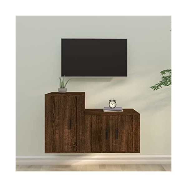 VEEKI Meuble TV, Meuble TV Suspendu, Meuble TV Industriel, Meuble TV Bois, Meuble Chambre, Convient pour Salon ou Chambre, En