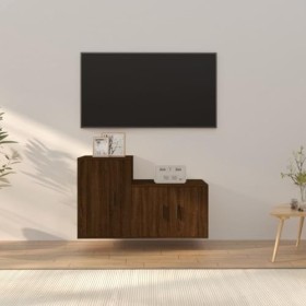 VEEKI Meuble TV, Meuble TV Suspendu, Meuble TV Industriel, Meuble TV Bois, Meuble Chambre, Convient pour Salon ou Chambre, En