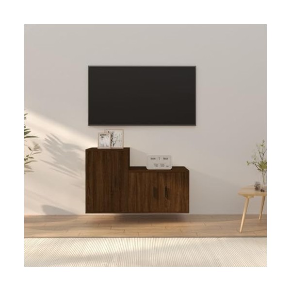 VEEKI Meuble TV, Meuble TV Suspendu, Meuble TV Industriel, Meuble TV Bois, Meuble Chambre, Convient pour Salon ou Chambre, En