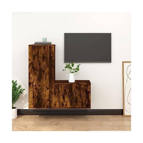 VEEKI Meuble TV, Meuble TV Suspendu, Meuble TV Industriel, Meuble TV Bois, Meuble Chambre, Convient pour Salon ou Chambre, En