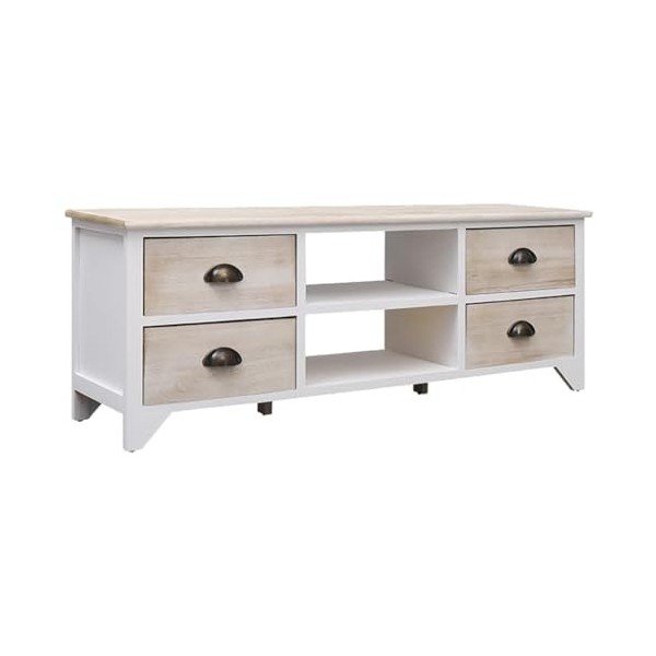 VEEKI Meuble TV, Meuble TV Suspendu, Meuble TV Industriel, Meuble TV Bois, Meuble Chambre, Convient pour Salon ou Chambre, 10