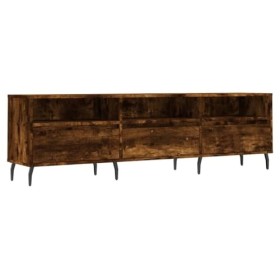 Hovothy Meuble TV Chêne Fumé 150x30x44,5 cm Bois dingénierie Buffet TV Espace de Vie Intérieur Style Calme Meuble de Salon S