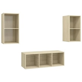 Générique Ensemble de Meuble TV 3 pcs Chêne Sonoma Aggloméré,44.5 KG,3079739, Meubles, Meubles TV