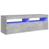 DJEKA Meuble TV LED Meuble TV Meuble TV Bois Banc TV Meuble TV Haut Convient pour Salon ou Chambre-Gris béton-120 x 35 x 40 c