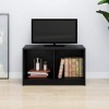 Meuble TV en pin massif noir 70 x 33 x 42 cm