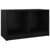 Meuble TV en pin massif noir 70 x 33 x 42 cm