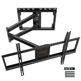 Support Mural pour TV Longue Portée, Pivotant à 180 Degrés avec Bras Articulés de 838mm, Inclinable et Extensible pour Télévi
