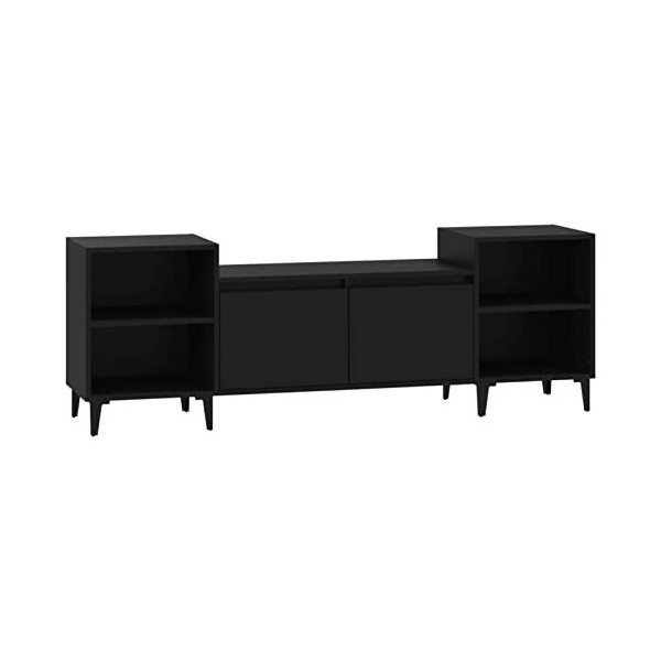 ZEYUAN Meuble TV Noir 160x35x55 cm Bois dingénierie,Meuble TV,Meuble TV Moderne,Meuble de Salon