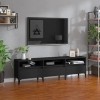 Keyur Meuble TV, Banc TV Buffet Bas Support de Télévision Meuble Télé Meuble TV Noir 150x30x44,5 cm Bois dingénierie