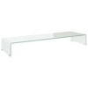 Camerina Meuble TV/Support pour Moniteur 100 x 30 x 13 cm Verre Blanc,Meuble TV,Meuble TV Moderne,Meuble de Salon