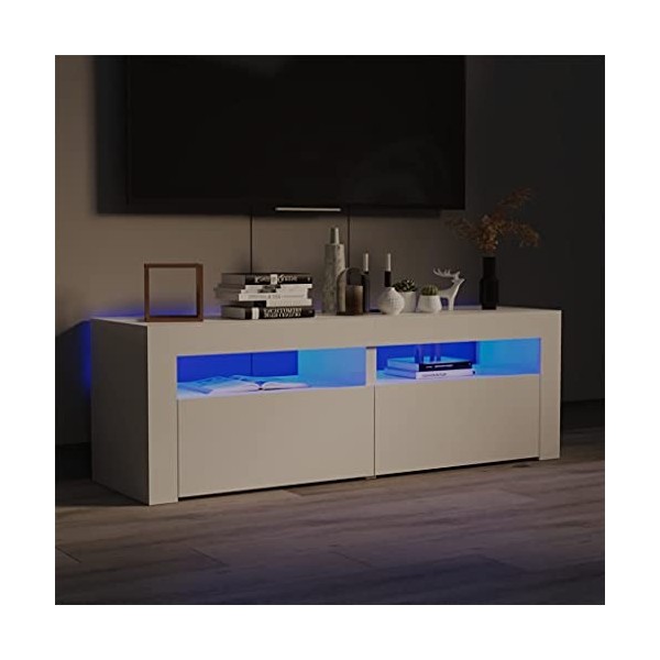 WREWING Meuble TV,Bas Table TV Support de Télévision en Bois pour Salon Chambre Salle à Manger,Support pour Téléviseur Jusqu’