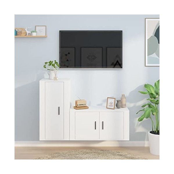VEEKI Meuble TV, Meuble TV Suspendu, Meuble TV Industriel, Meuble TV Bois, Meuble Chambre, Convient pour Salon ou Chambre, En