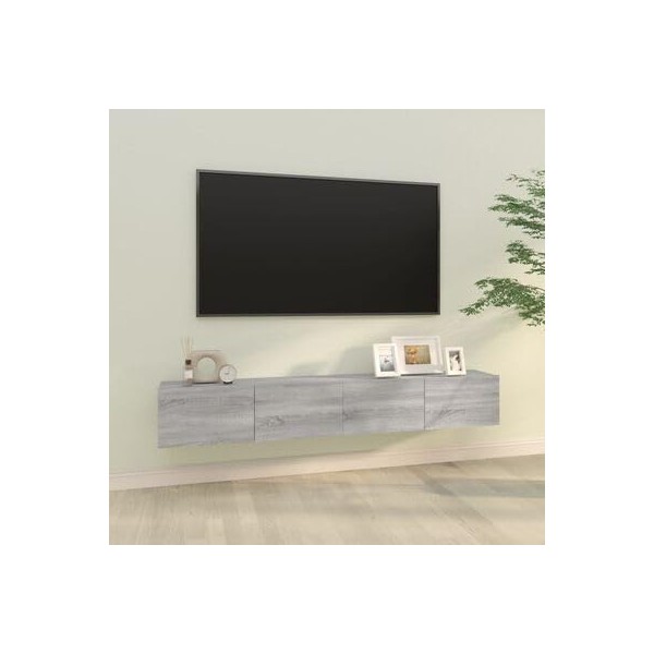 VEEKI Meuble TV, Meuble TV Suspendu, Meuble TV Industriel, Meuble TV Bois, Meuble Chambre, Convient pour Salon ou Chambre, Me