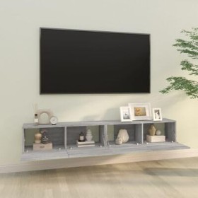 VEEKI Meuble TV, Meuble TV Suspendu, Meuble TV Industriel, Meuble TV Bois, Meuble Chambre, Convient pour Salon ou Chambre, Me