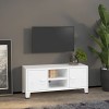 FIRBNUS Meuble TV Style Industriel Blanc 105x35x42 cm Métal Armoire Média a 2 Portes et 1 Etagère Grand Espace de Rangement p