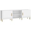 Meuble TV Blanc Brillant 150x30x50 cm Bois dingénierie - Meuble TV de Salon Banc Télé Industriel, Support Rangement Console 