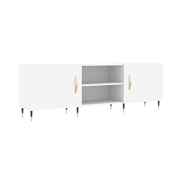 Hovothy Meuble TV Blanc 150x30x50 cm Bois dingénierie Buffet TV Espace de Vie Intérieur Style Calme Meuble de Salon Salle Ch
