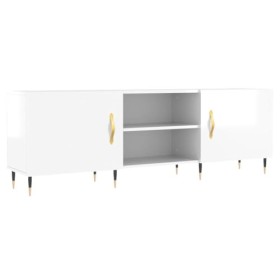 Camerina Meuble TV Blanc Brillant 150x30x50 cm Bois dingénierie,Meuble TV,Table Basse Salon Meuble TV,Table Basse LED Couleu