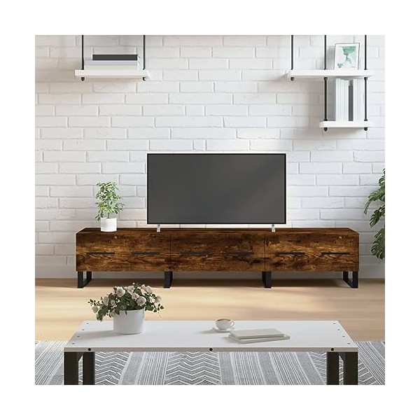 Générique Meuble TV chêne fumé 150x36x30 cm Bois dingénierie,26.8 KG,829177, Meubles, Meubles TV
