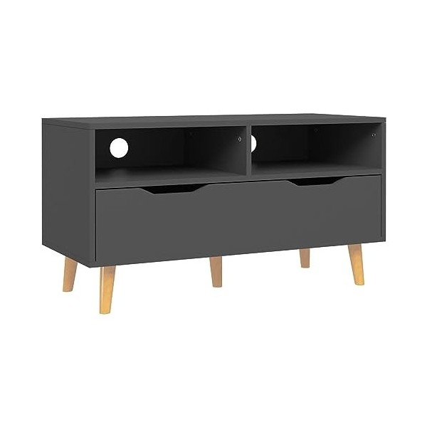 Camerina Meuble TV Gris 90x40x48,5 cm Aggloméré,Meuble TV,Meuble TV Moderne,Meuble de Salon