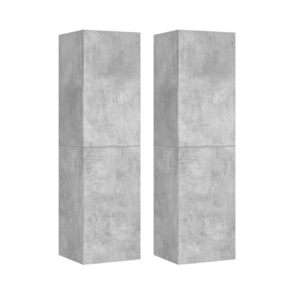 Meubles TV 2 pcs Gris béton 30,5x30x110 cm Aggloméré - Armoire Basse Centre de Divertissement Meuble Stéréo Salon Salle de Sé