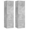 Meubles TV 2 pcs Gris béton 30,5x30x110 cm Aggloméré - Armoire Basse Centre de Divertissement Meuble Stéréo Salon Salle de Sé