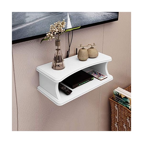 Étagère Flottante Étagère Murale Suspendue Mural étagère Meuble TV Décoration Murale de Fond DVD projecteur Consoles de Jeux 