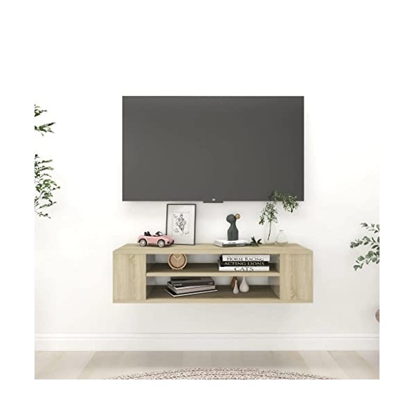 Meuble TV suspendu en chêne Sonoma 100 x 30 x 26,5 cm