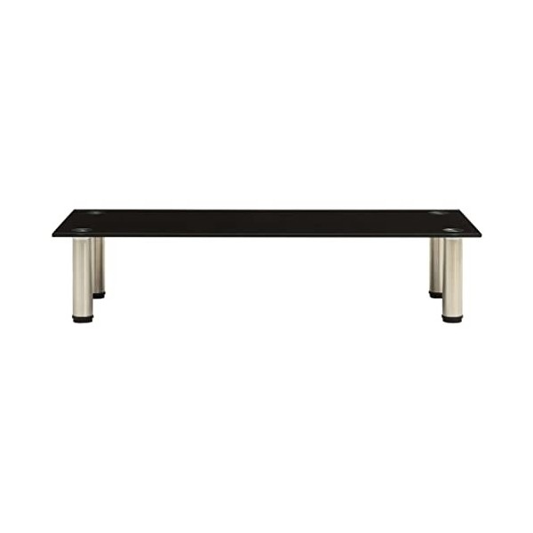 Meuble TV Noir 80x35x17 cm Verre trempé - Meuble Chambre, Support Télé pour Salon Salle à Manger Chambre, Style Industriel