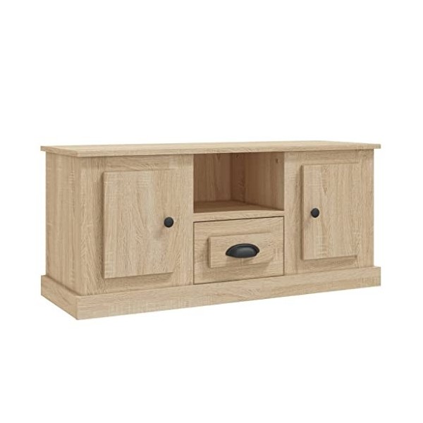 Higsose Meuble TV Salon Chêne Sonoma 100x35,5x45 cm Bois dingénierie Armoire Télévision Dessus Stable et Robuste Vitrine da