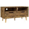 Tidyard Meuble TV Chêne fumé 90x40x48,5 cm Aggloméré,Meuble TV,Meuble de Salon,pour Salon,Bureau,Divertissement