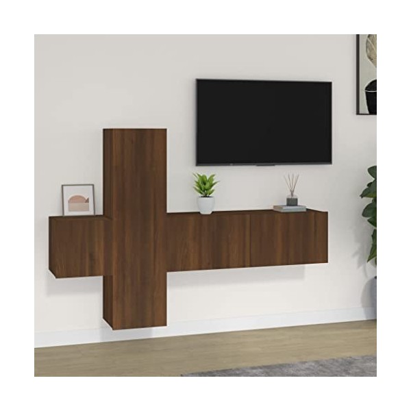 vidaXL Ensemble de Meubles TV 3 pcs Centres de Divertissement Armoires Multimédia Meubles de Salle de Séjour Intérieur Chêne 