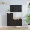 Ensemble de Meubles TV 2 pcs Noir Bois dingénierie - Meuble télé, Meuble TV Industriel, Meuble Chambre, Convient pour Salon 