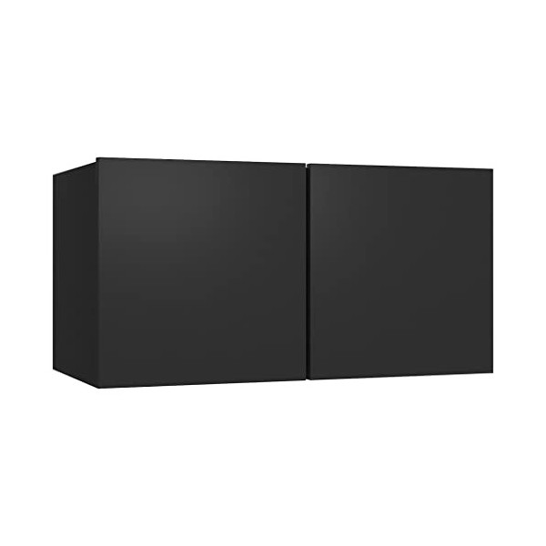 RAUGAJ Meuble TV suspendu pour centres de divertissement et télévision, noir, 60 x 30 x 30 cm