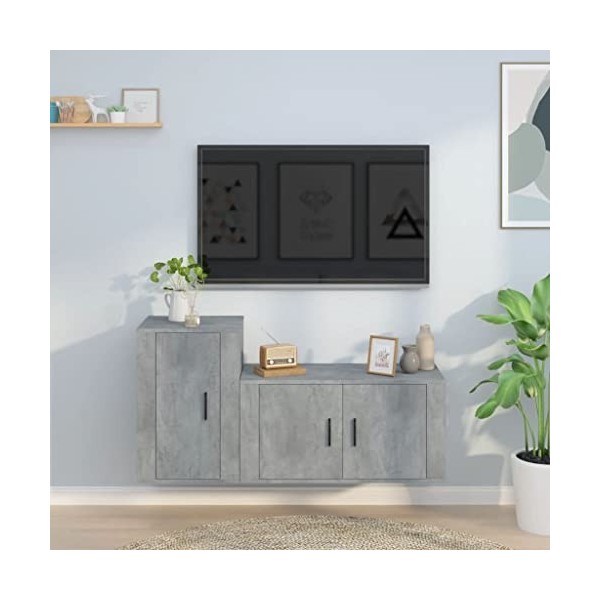 VEEKI Meuble TV, Meuble TV Suspendu, Meuble TV Industriel, Meuble TV Bois, Meuble Chambre, Convient pour Salon ou Chambre, En